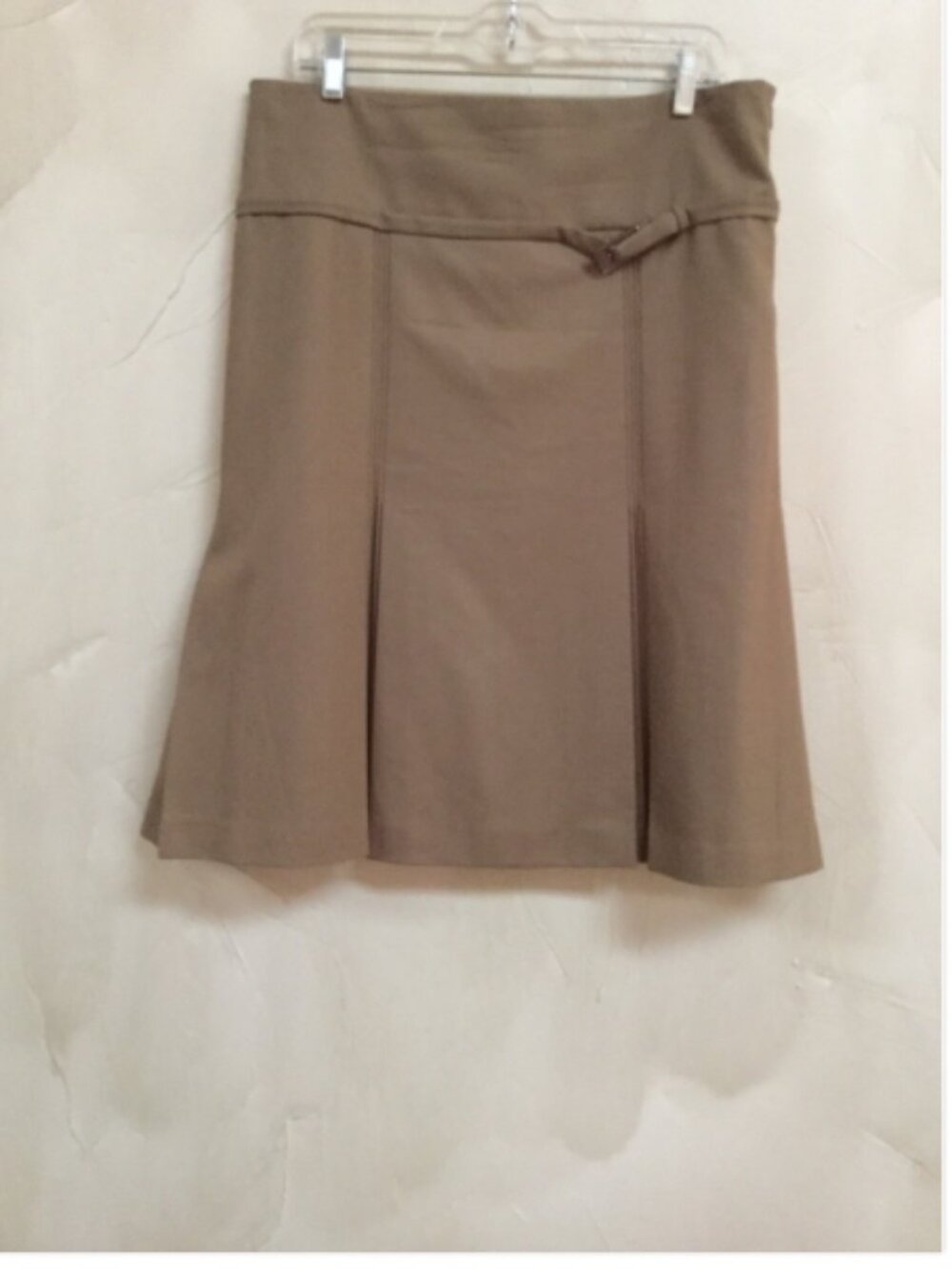 Philippe ADEC Paris Vintage Skirt size 12 / 46 pleated lined knee length tan